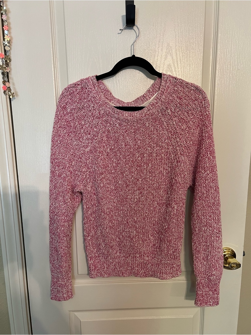 Free People Pink Marled Crewneck Sweater Size S